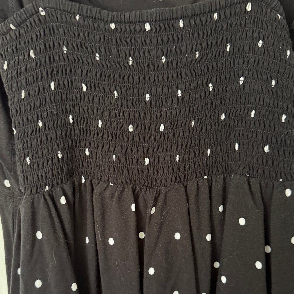 Elegant Black Polka Dot Dress (S) - Picture 5 of 7